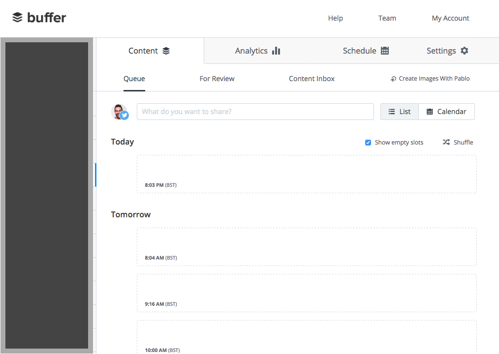 Buffer - Twitter scheduling tool